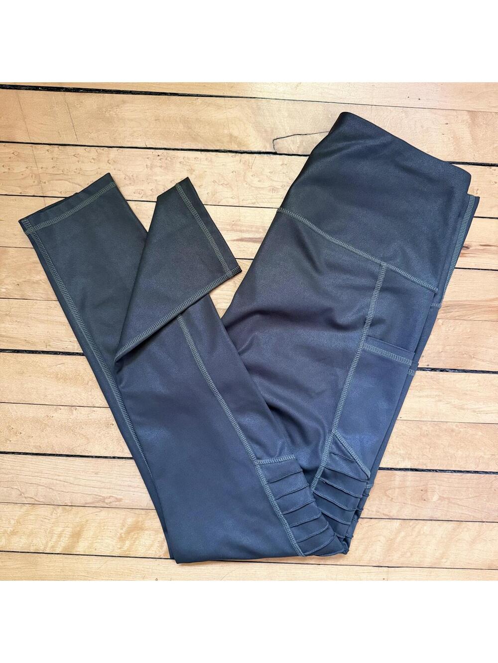 AS Revival Moto Leggings Womens M Gray High Rise Pocket Athleisure Yoga